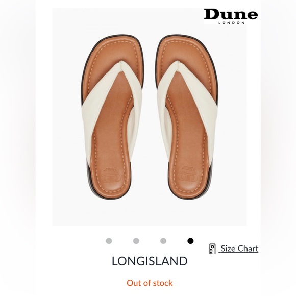 Dune London Leather Longisland White Sandals - Picture 2 of 9